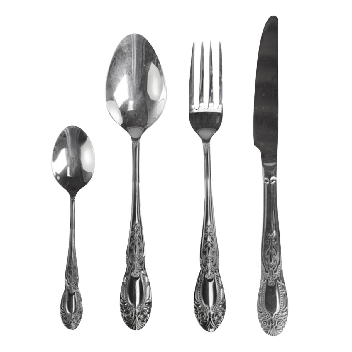 Chic Antique Besteck mit Dekor Set von 4 Glänzend Shabby Chic