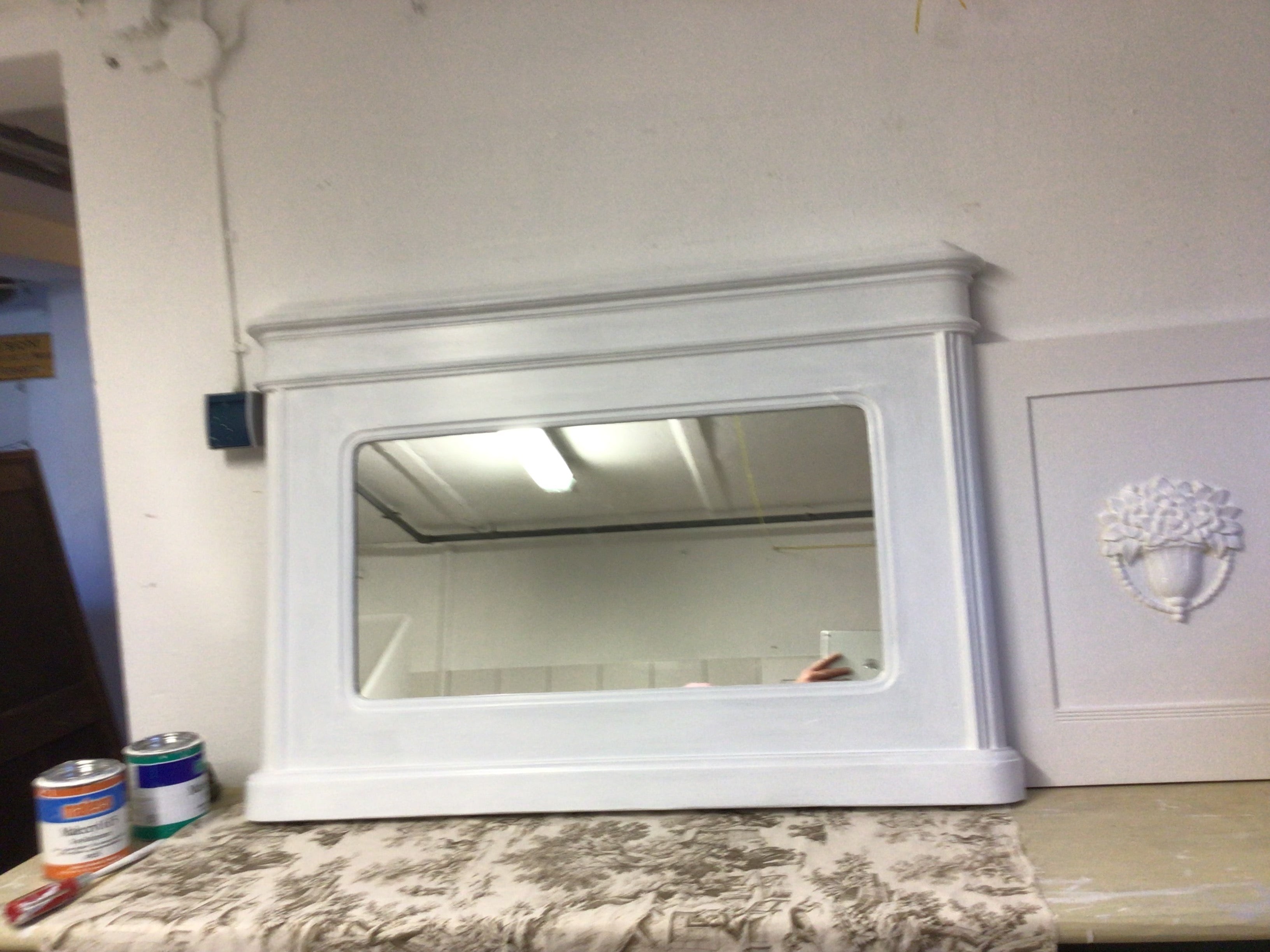 Antiker Spiegel, Biedermeier, Massivholz