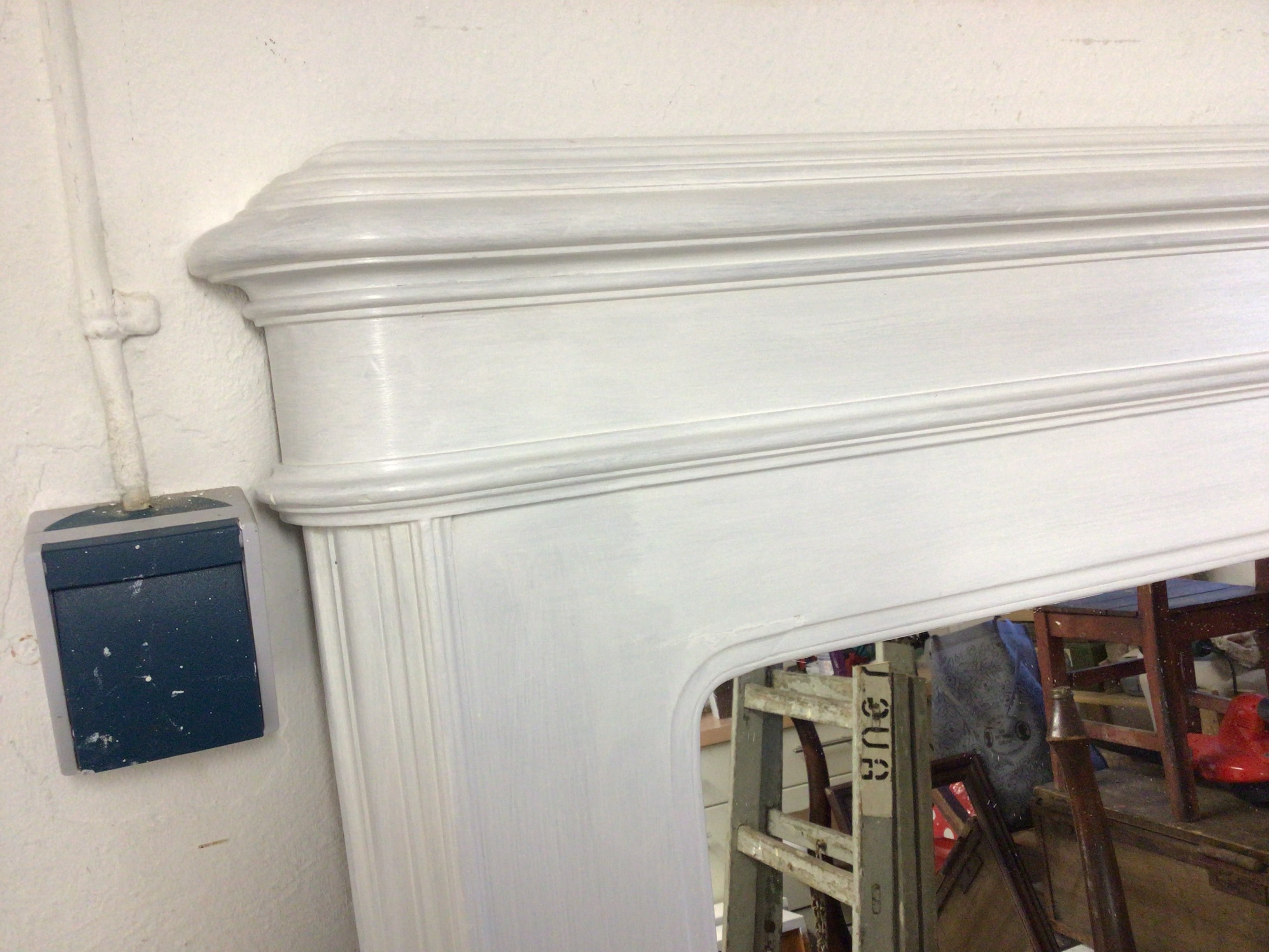 Antiker Spiegel, Biedermeier, Massivholz