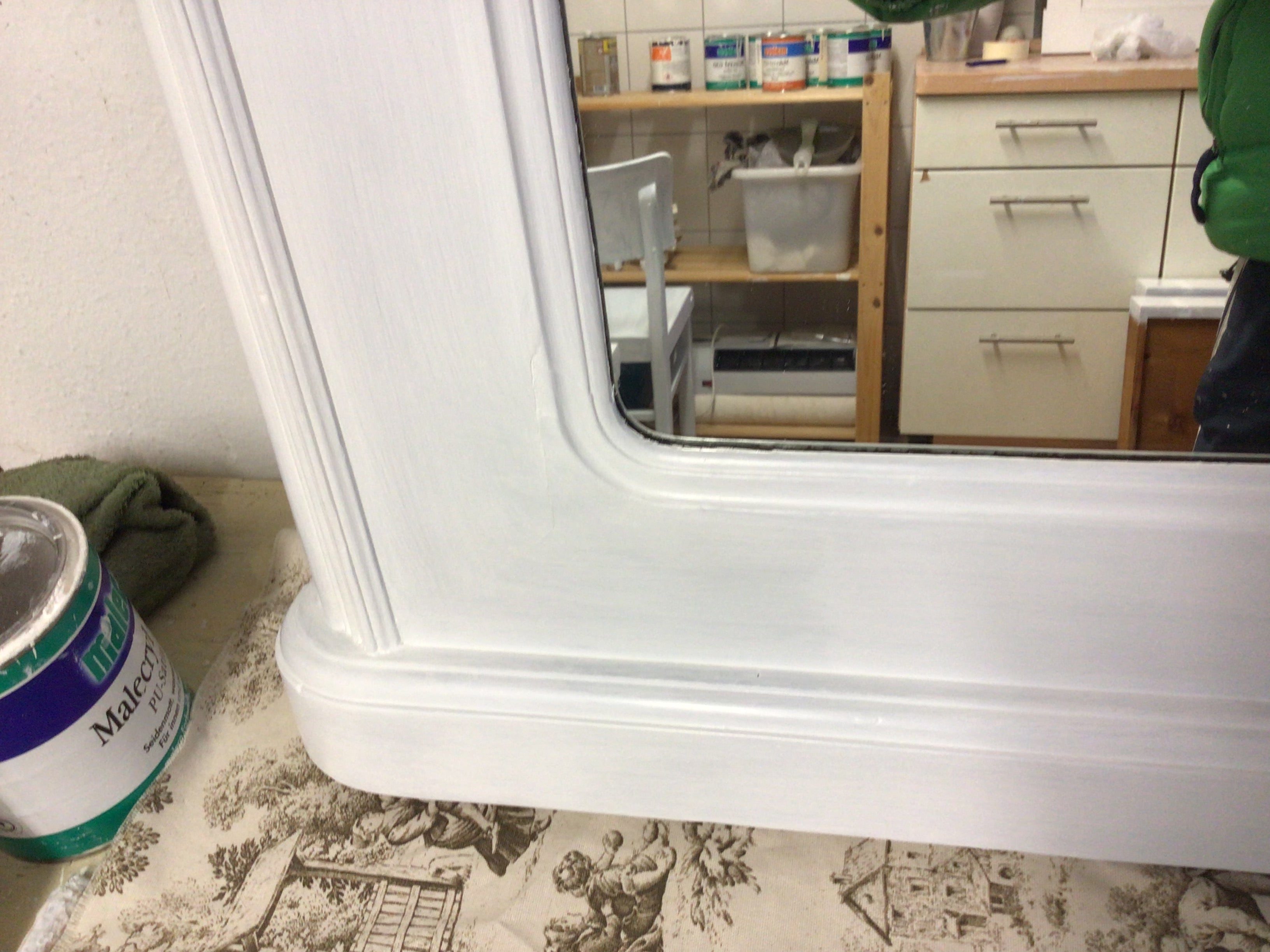 Antiker Spiegel, Biedermeier, Massivholz