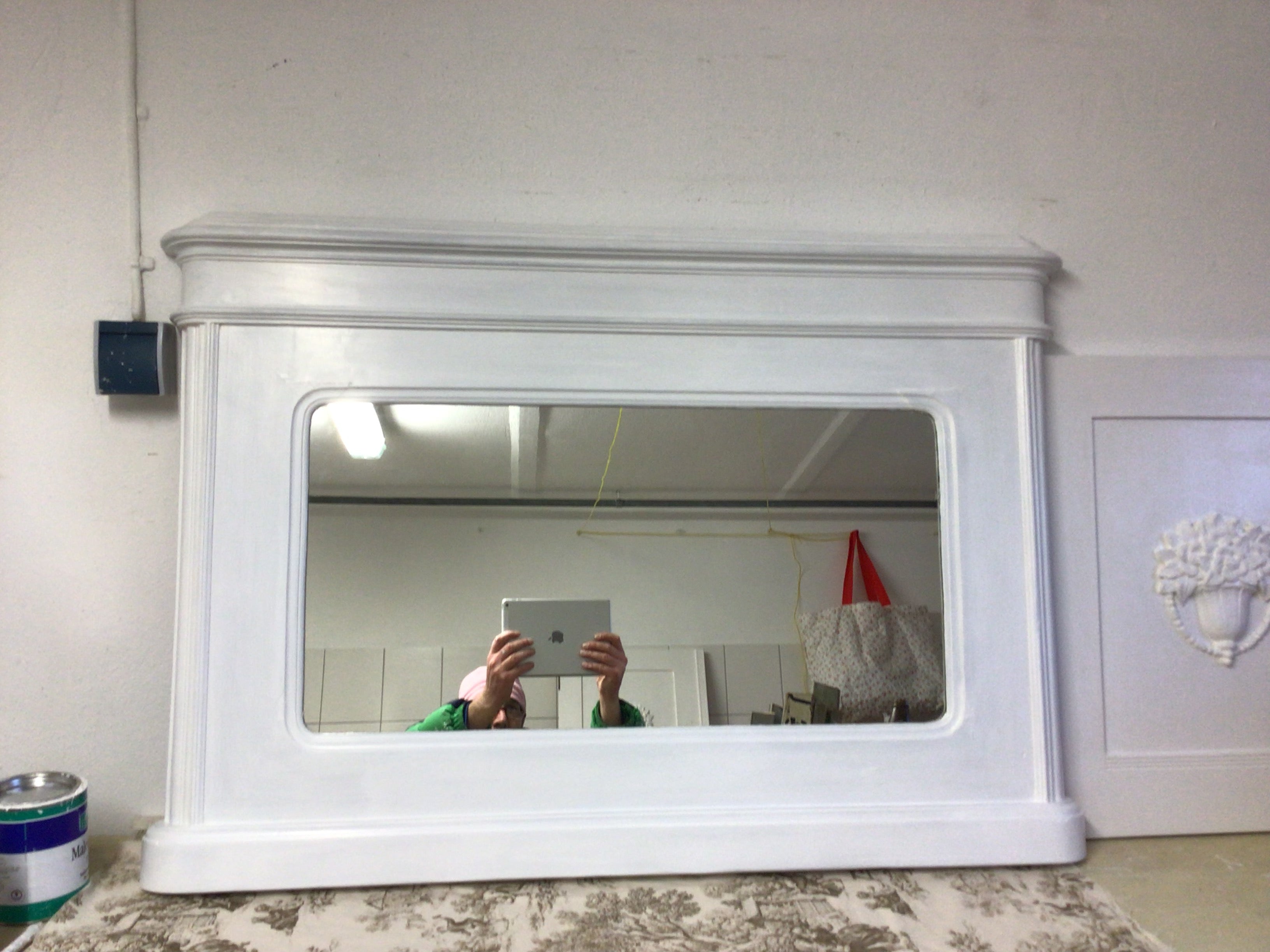 Antiker Spiegel, Biedermeier, Massivholz