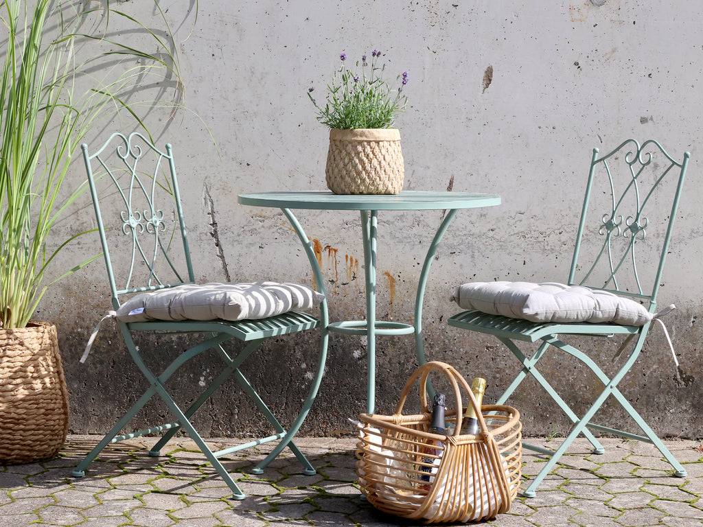 Chic Antique Bistrotisch mit 2 Stühlen (Set)