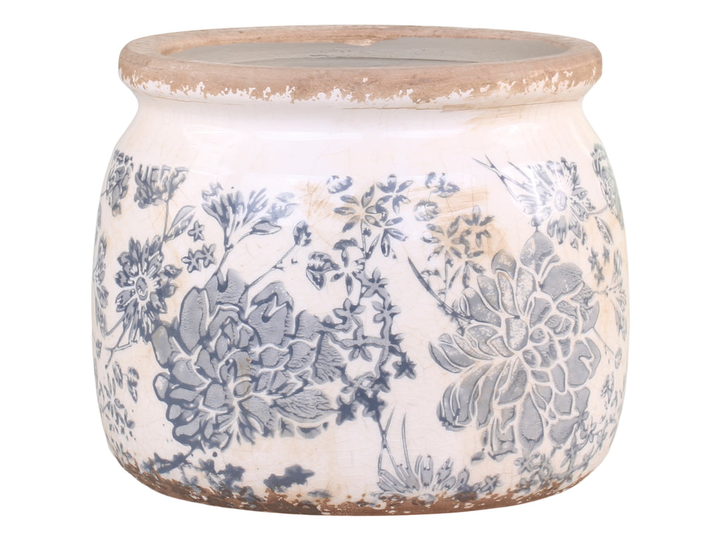 Blumentopf mit französischem Muster