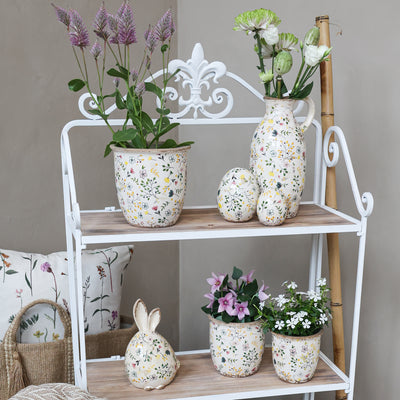 Chic Antique Cavaillon Flasche mit Blumenmotiv Landhaus