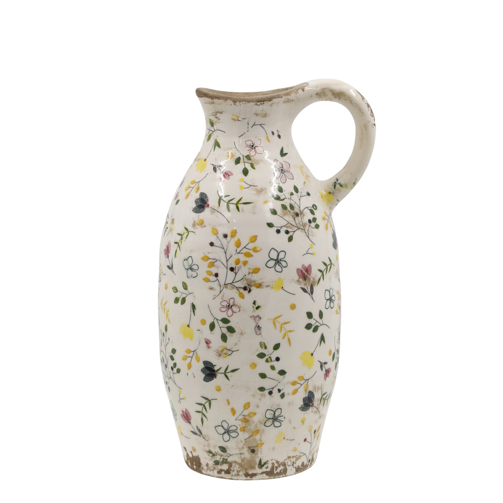 Chic Antique Cavaillon Flasche mit Blumenmotiv Landhaus