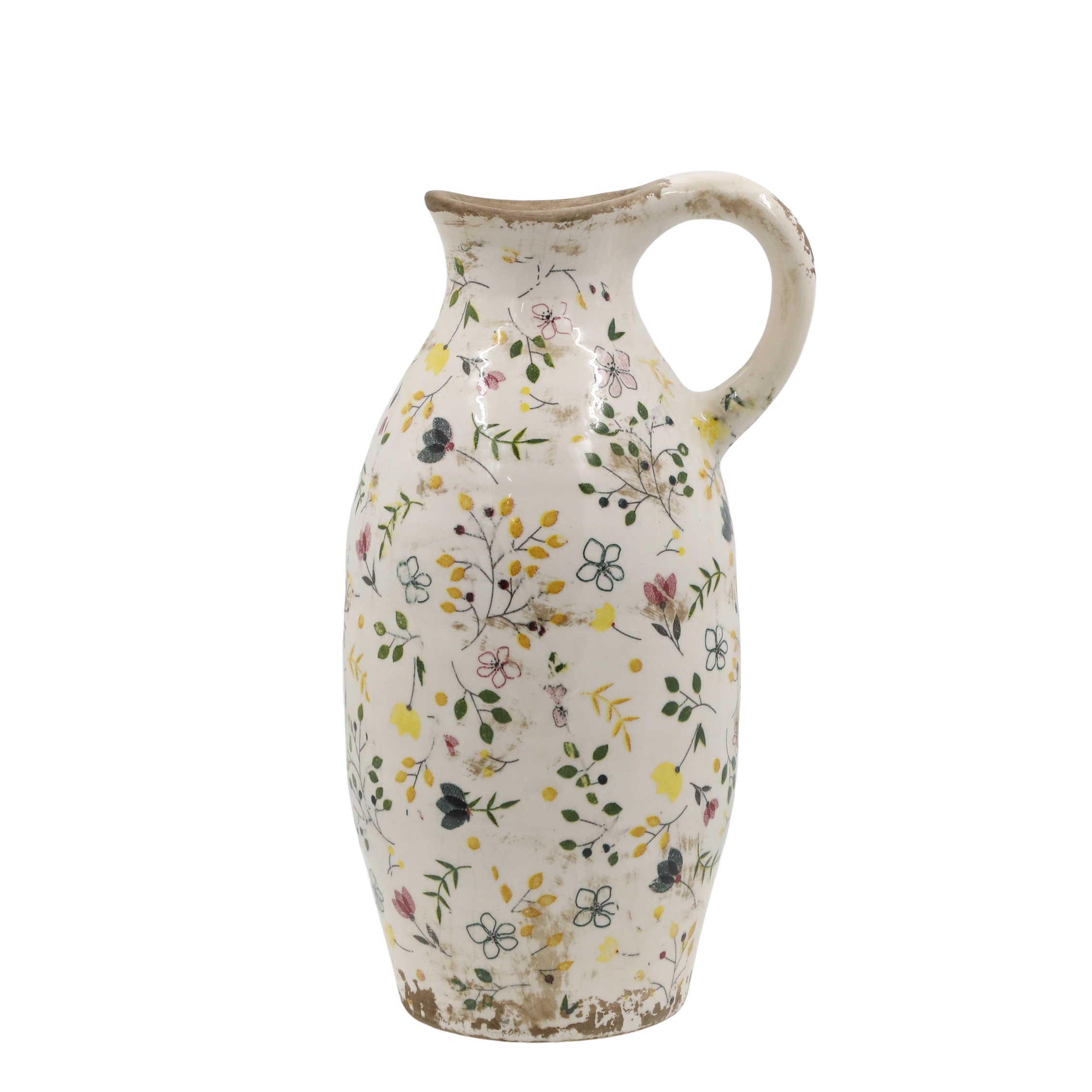 Chic Antique Cavaillon Flasche mit Blumenmotiv Landhaus
