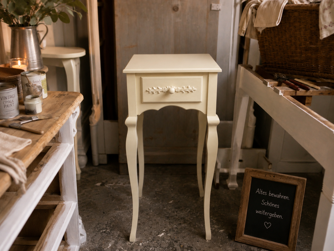 Alter eleganter Beistelltisch Vintage Shabby Chic