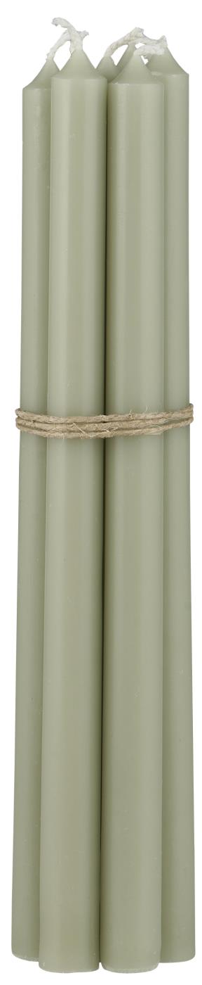 Dünne hohe Kerze, staubig grün