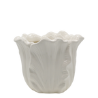 Fayence Blumentopf mit Blättern