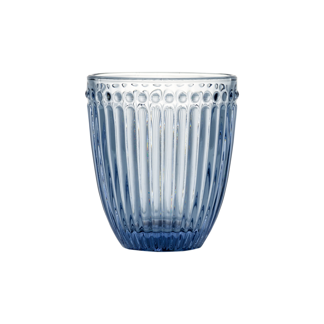 GreenGate Wasserglas Alice Blau aus Glas mit geriffelter Struktur