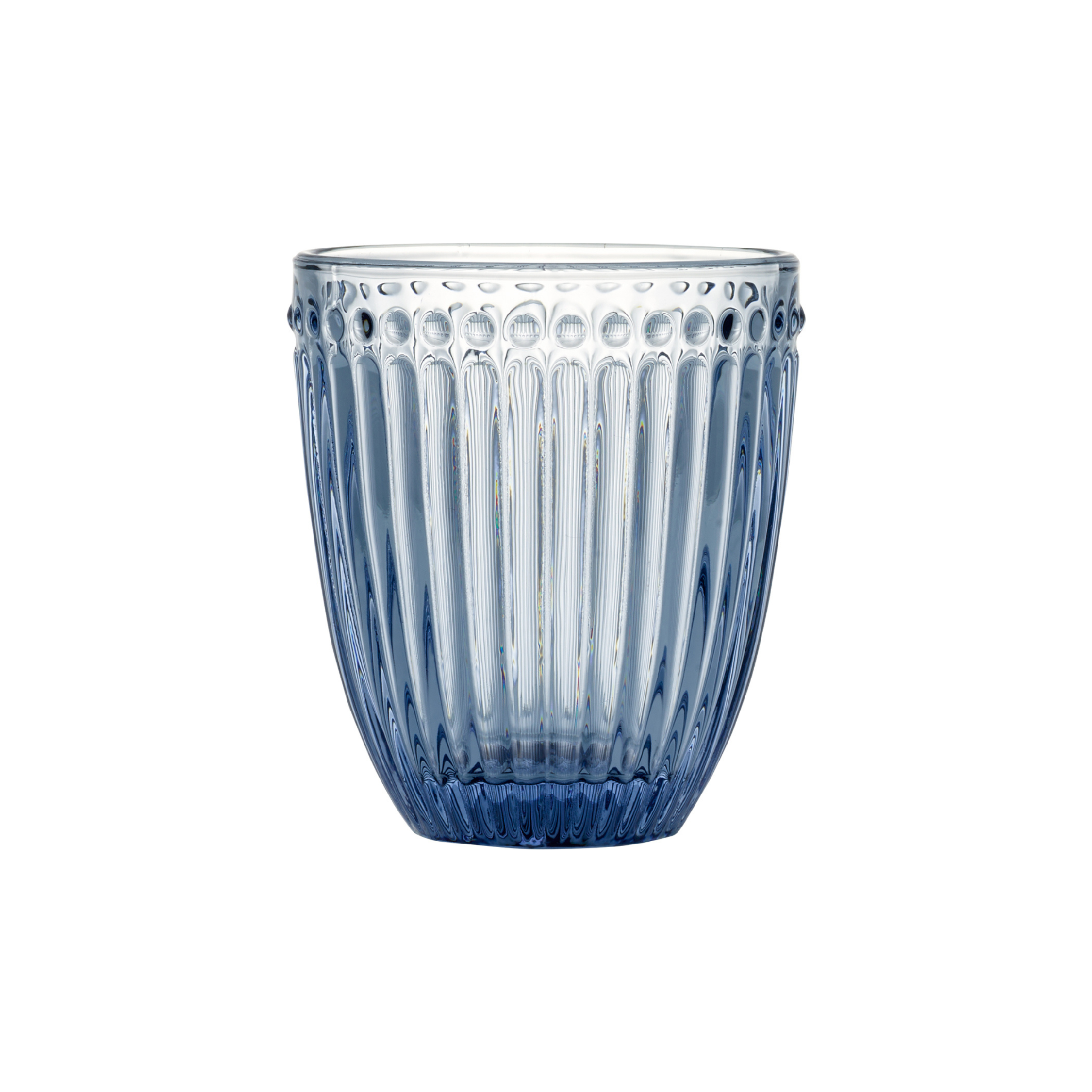 GreenGate Wasserglas Alice Blau aus Glas mit geriffelter Struktur