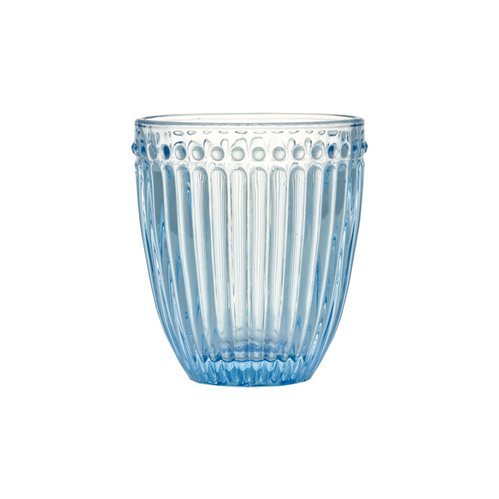 GreenGate Wasserglas Alice Hellblau aus Glas mit geriffelter Struktur