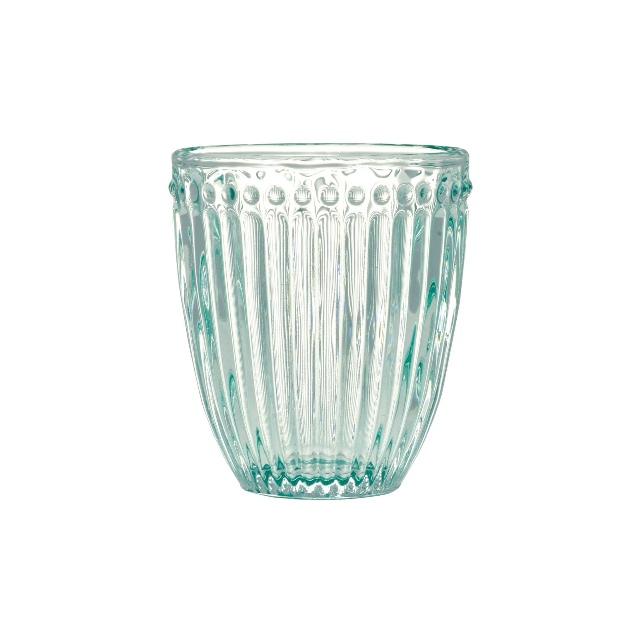 GreenGate Wasserglas Alice Kühle Minze aus Glas mit geriffelter Struktur