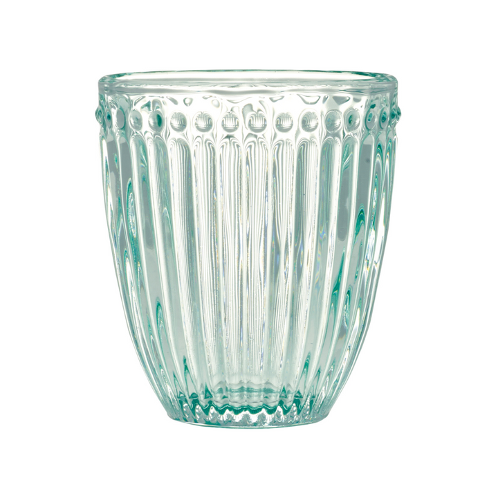 GreenGate Wasserglas Alice Kühle Minze aus Glas mit geriffelter Struktur