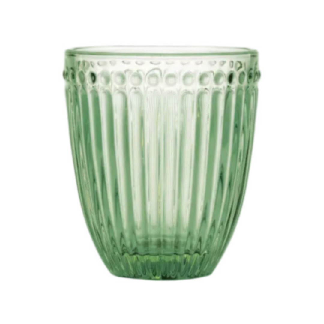 GreenGate Wasserglas Alice Hellgrün aus Glas im skandinavischen Landhausstil