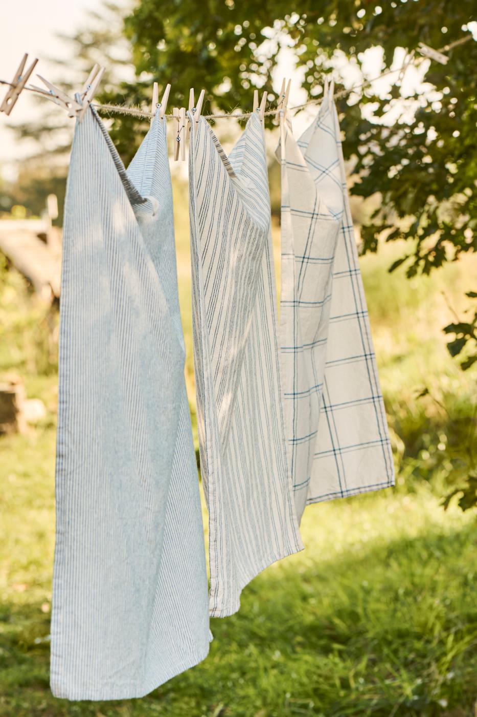 Geschirrtuch, Charlie, mit dünnen dunkelblauen Streifen