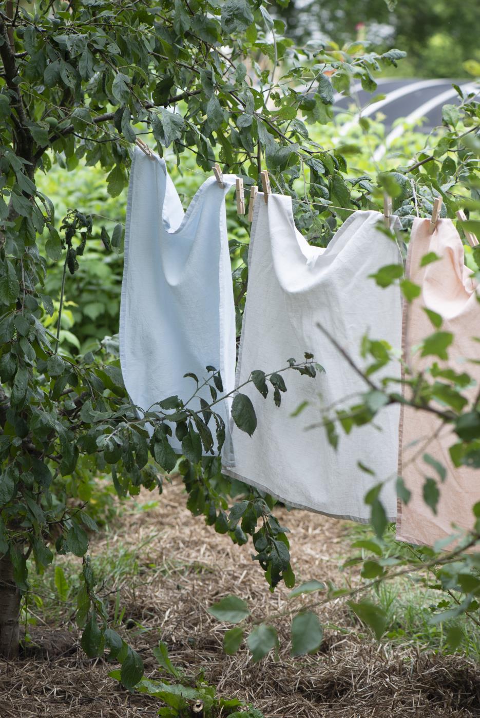 Geschirrtuch, Freja, Leinen/Baumwolle, hellgrau
