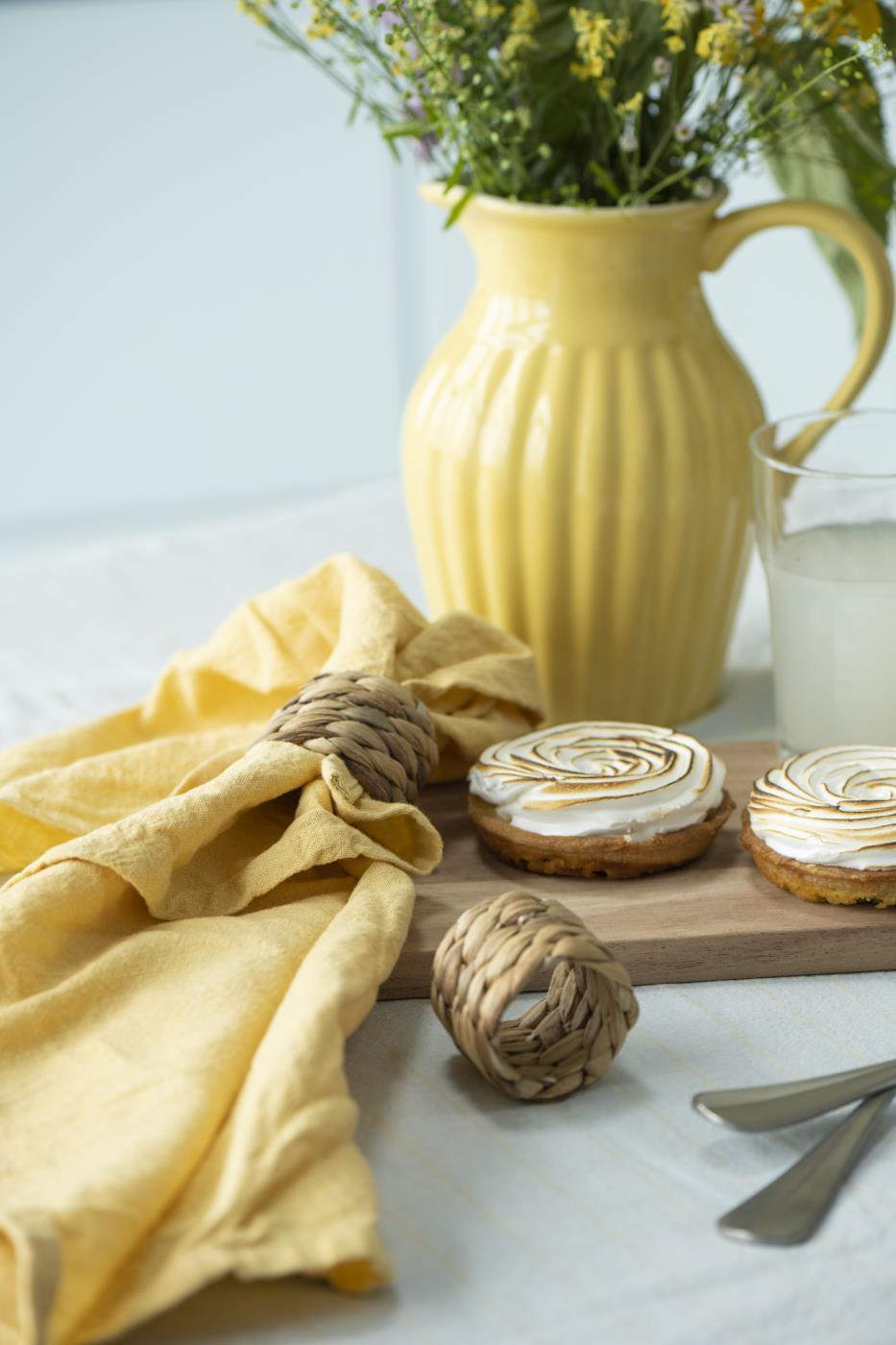 Geschirrtuch, Freja, Leinen/Baumwolle, zart gelb