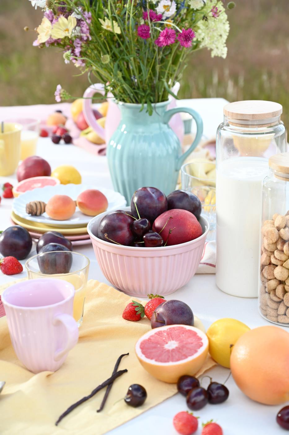 Geschirrtuch, Freja, Leinen/Baumwolle, zart gelb