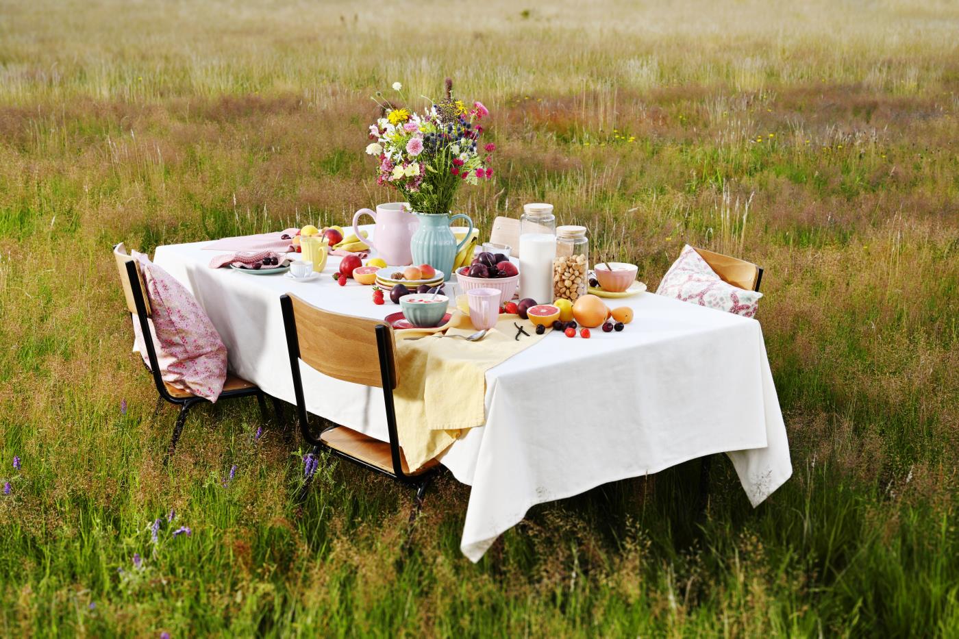 Geschirrtuch, Freja, Leinen/Baumwolle, zart gelb