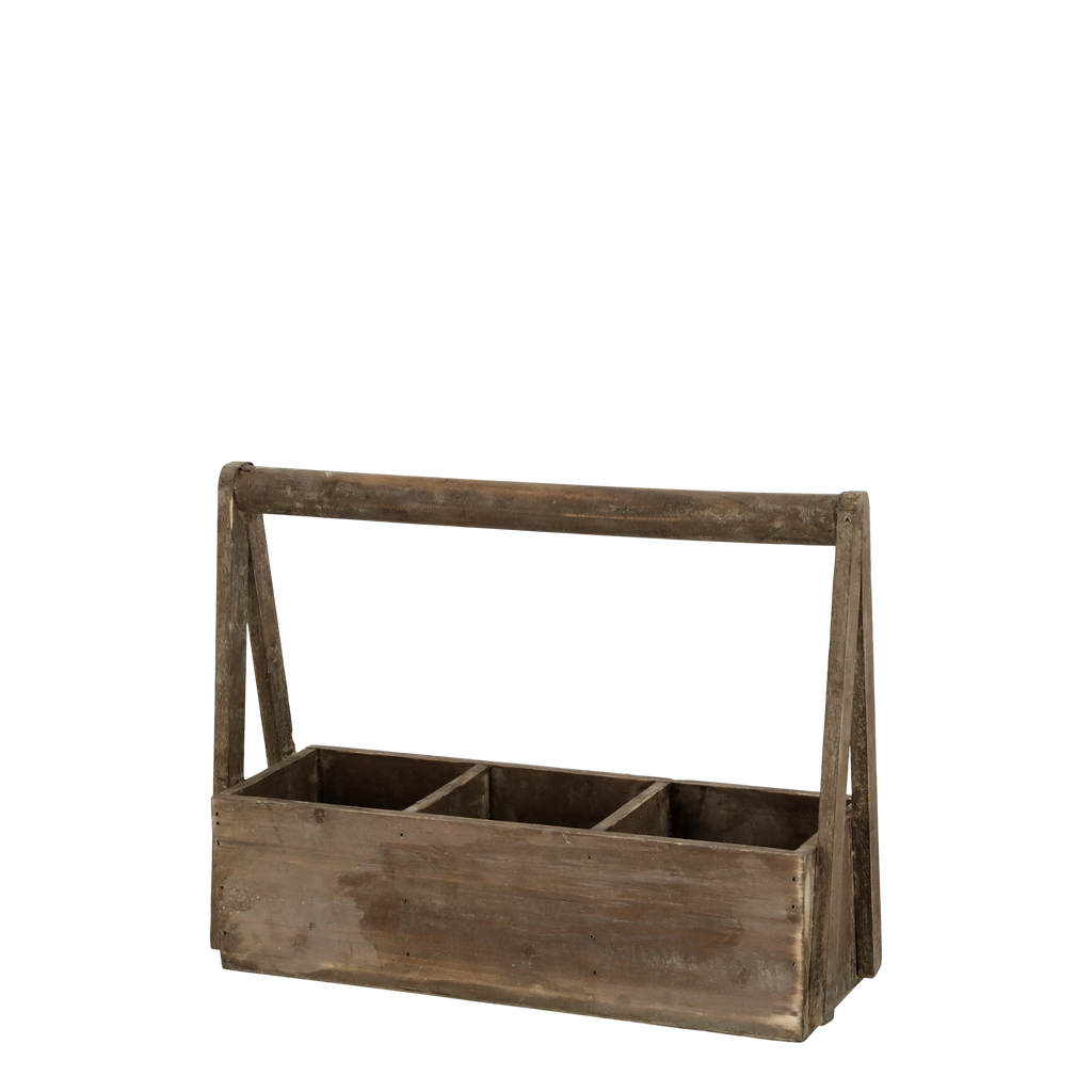 Kasten mit Handgriff und 3 Fächern