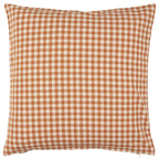 Kissenbezug Luca rustikbraun mit kleinen naturfarbigen Karos