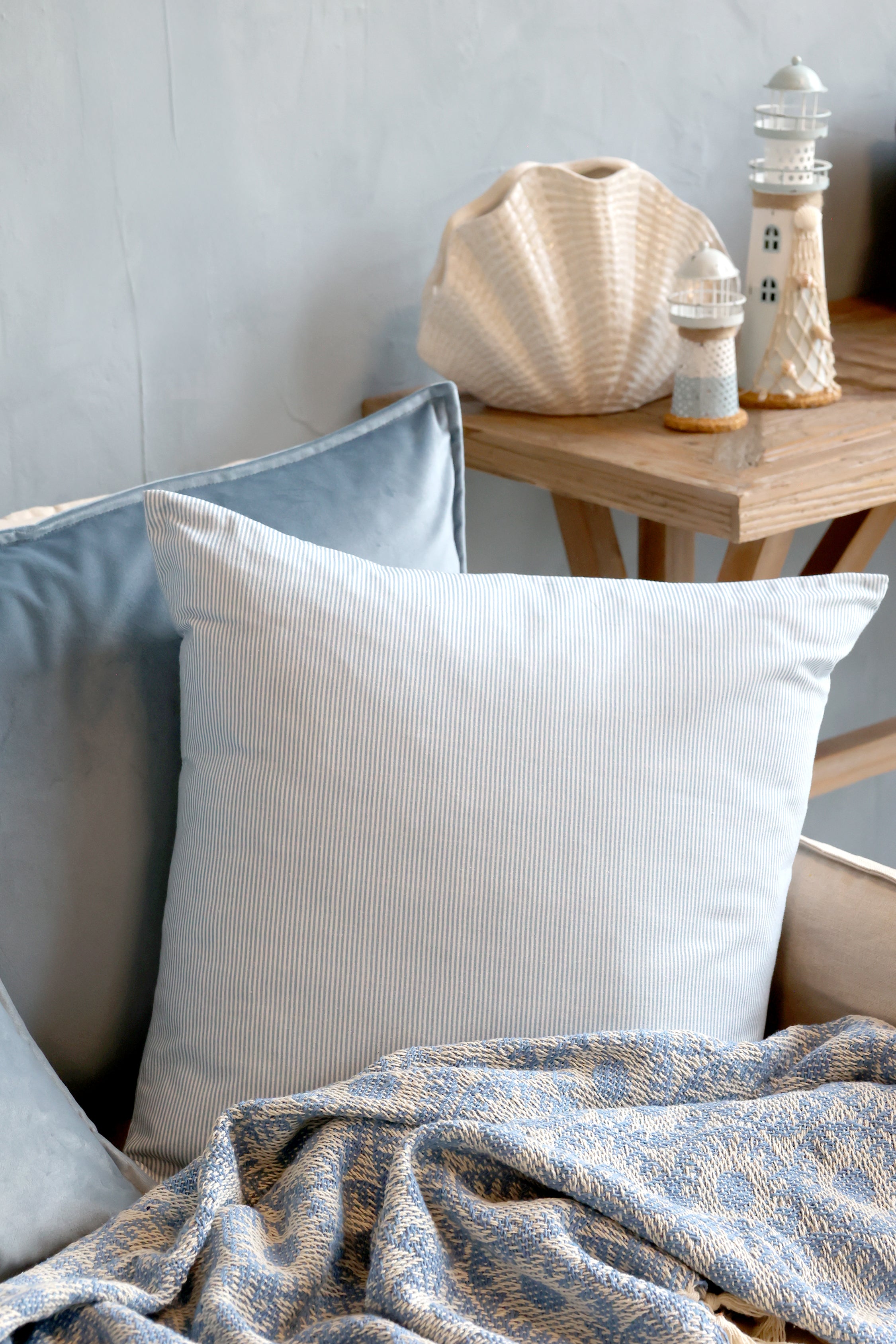 Chic Antique Aix Kissebezug Maritimes Streifenmuster