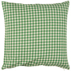 Ib Laursen Kissenbezug Pelle grün mit kleinen naturfarbigen Karos