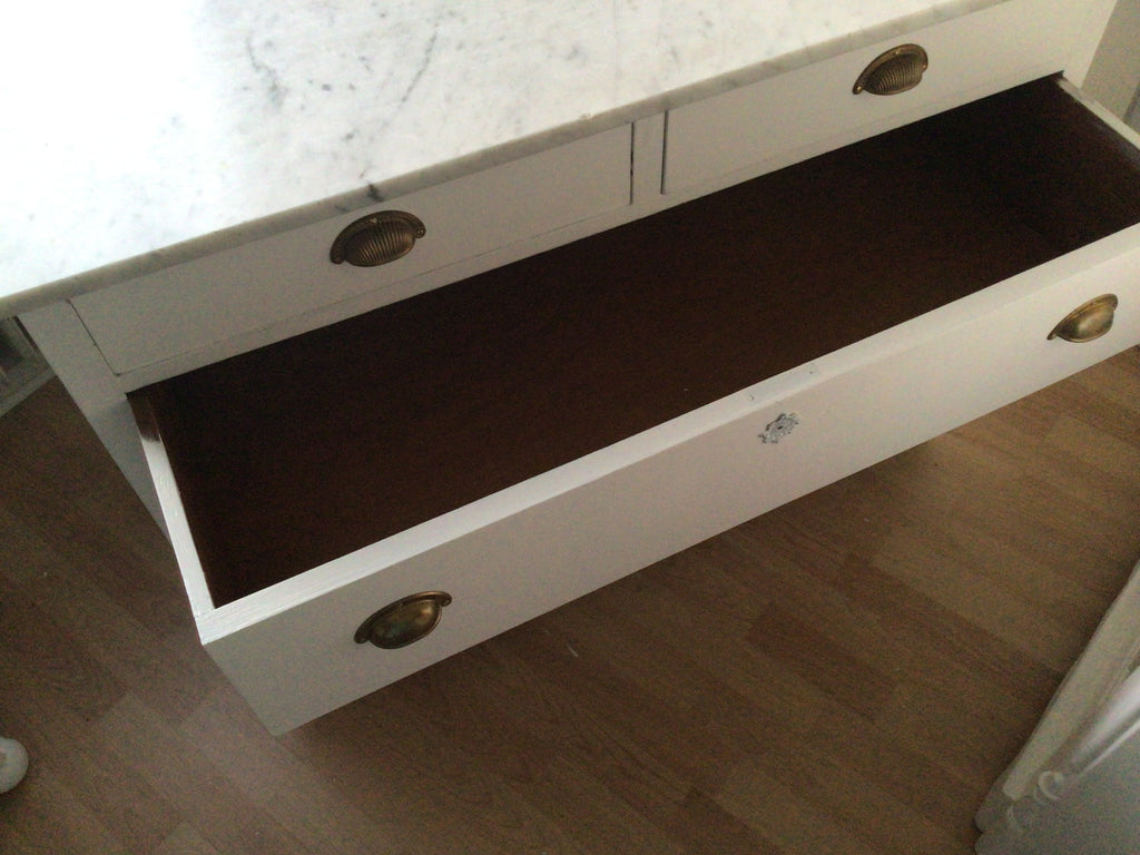 Antike Kommode mit Marmorplatte, Shabby Chic