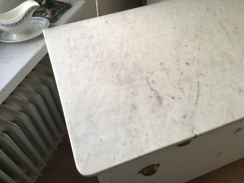 Antike Kommode mit Marmorplatte, Shabby Chic