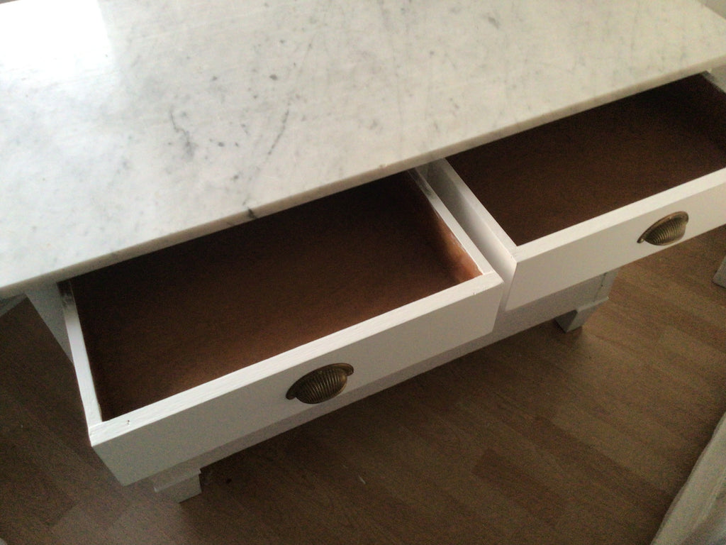 Antike Kommode mit Marmorplatte, Shabby Chic