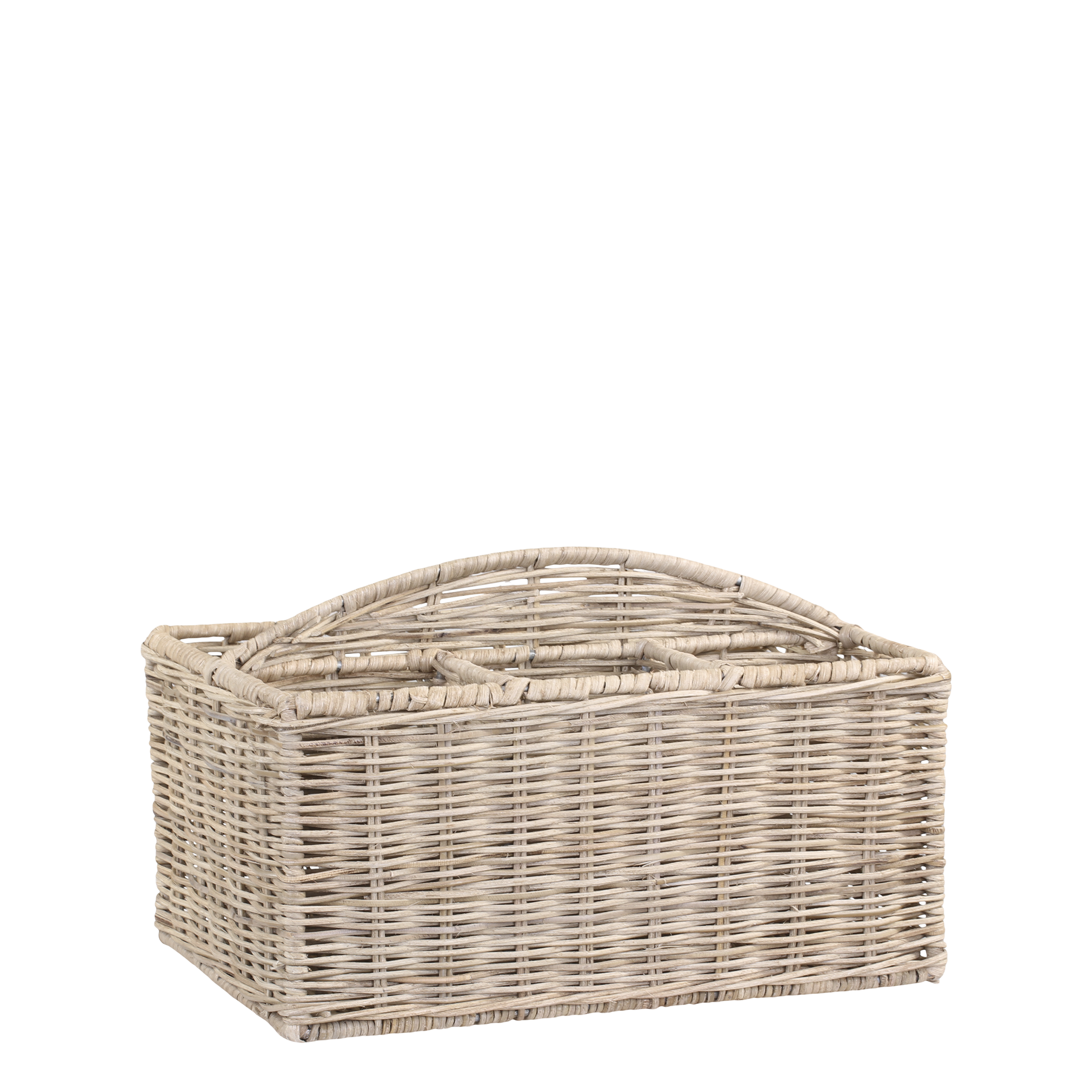 Korb geflochten mit 4 Fächern