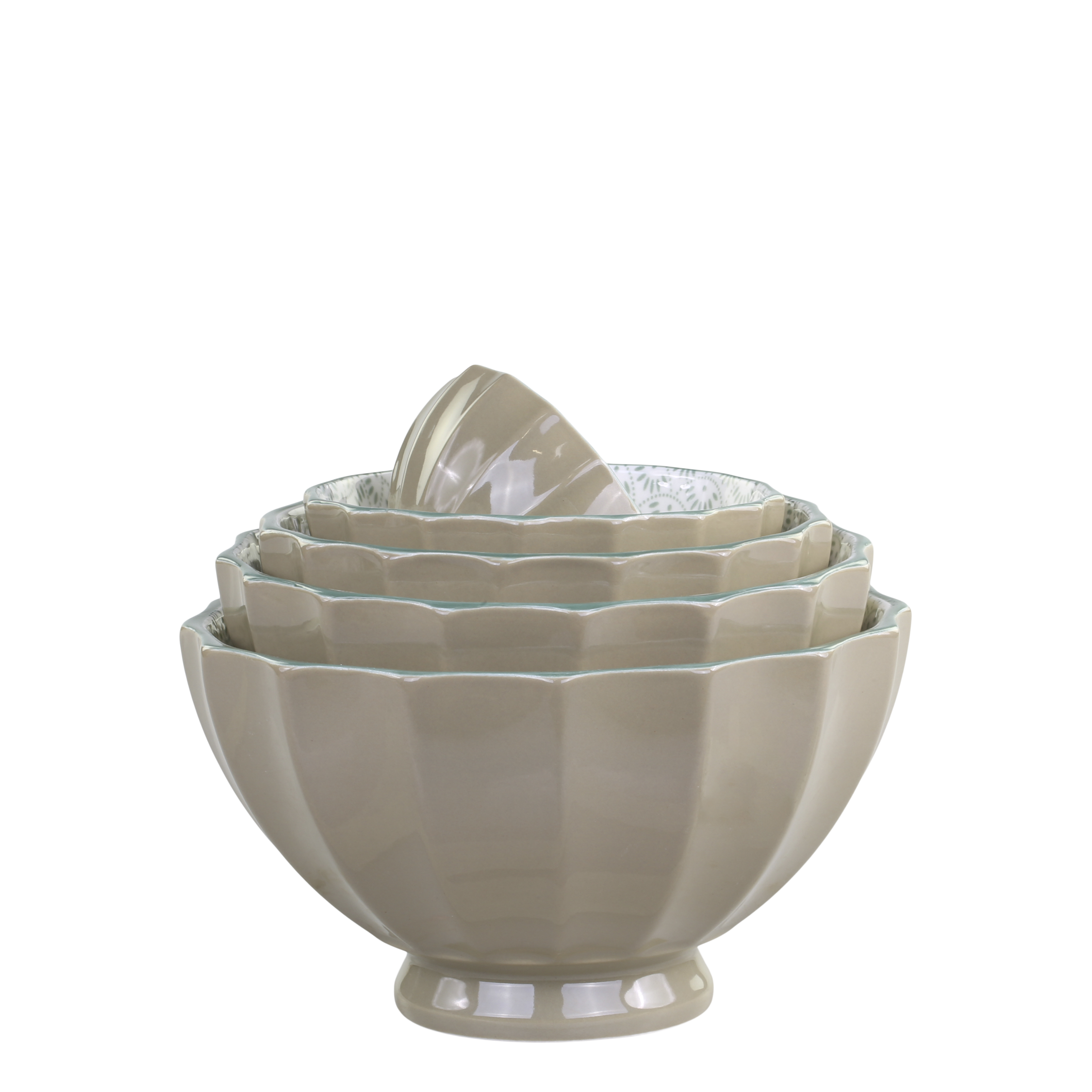 Latteschüsseln mit Muster 5er Set