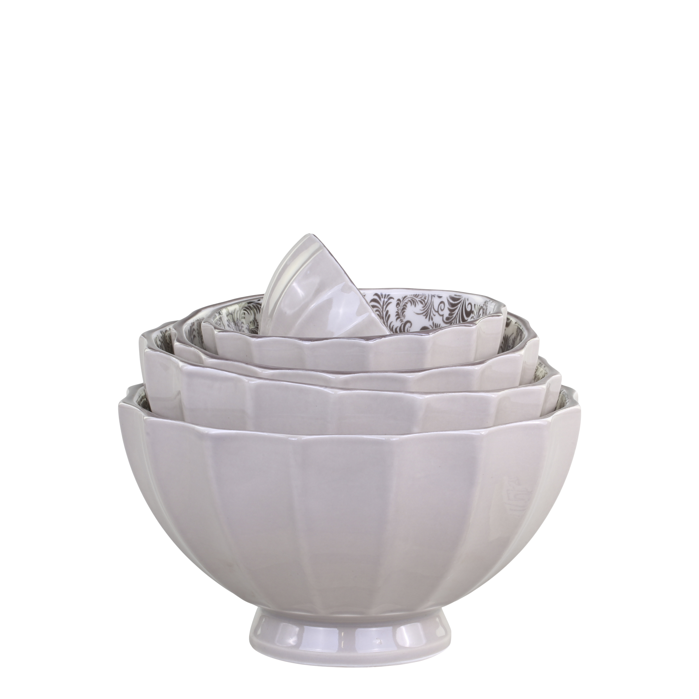 Latteschüsseln mit Muster 5er Set