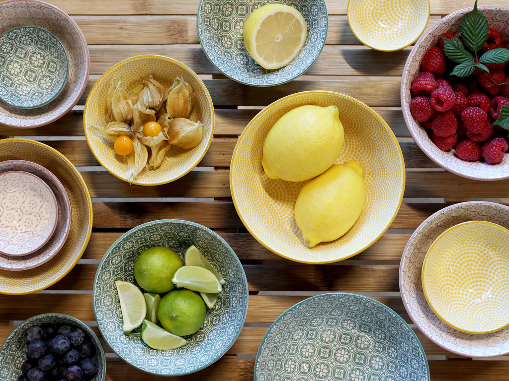 Latteschüsseln mit Muster 5er Set