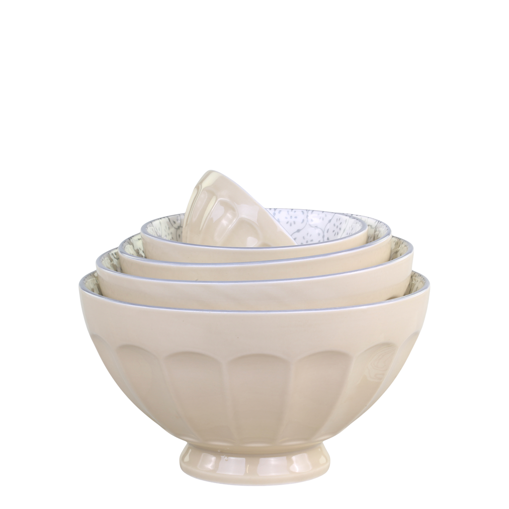 Latteschüsseln mit Muster 5er Set