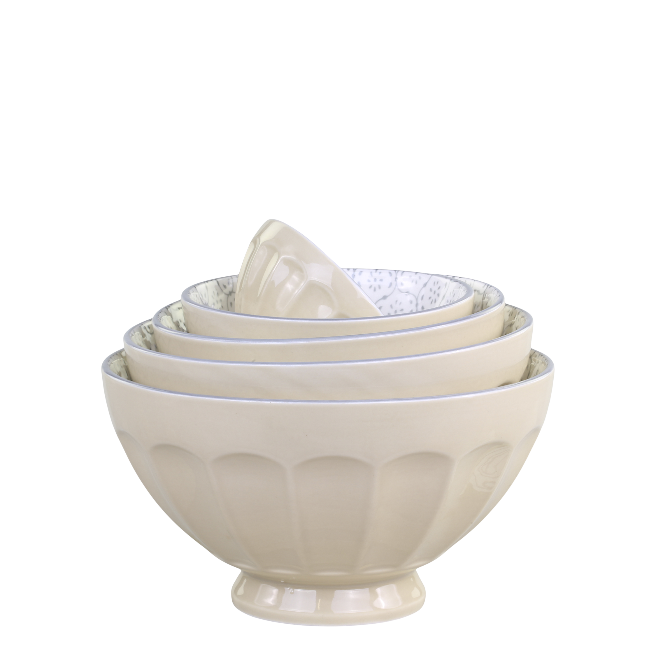 Latteschüsseln mit Muster 5er Set