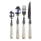 Linas Besteck Antique Champagner mit Silber Deko 4er Satz