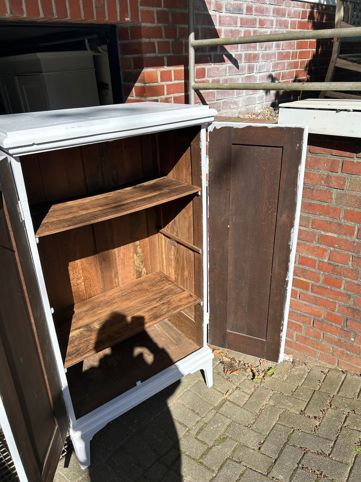 Antiker Schrank, hellgrau, Mooreiche