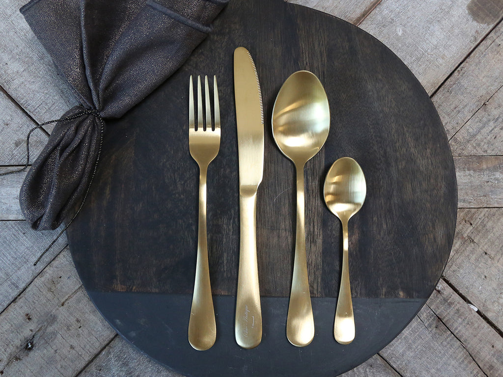 Chic Antique Nordique Besteck Set von 4 Gold
