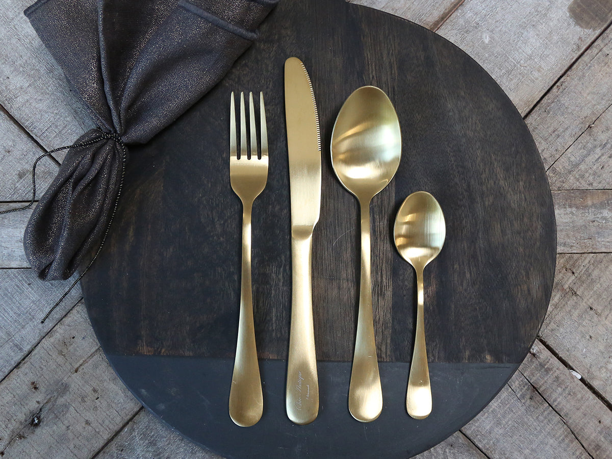 Chic Antique Nordique Besteck Set von 4 Gold