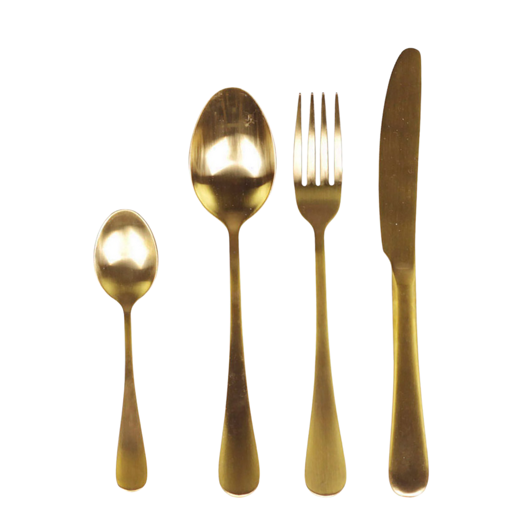 Chic Antique Nordique Besteck Set von 4 Gold