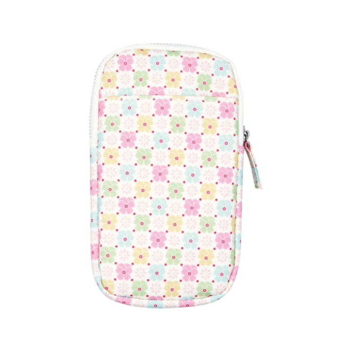 GreenGate Phone Bag Edie White Handytasche mit floralem Muster aus Wachstuch