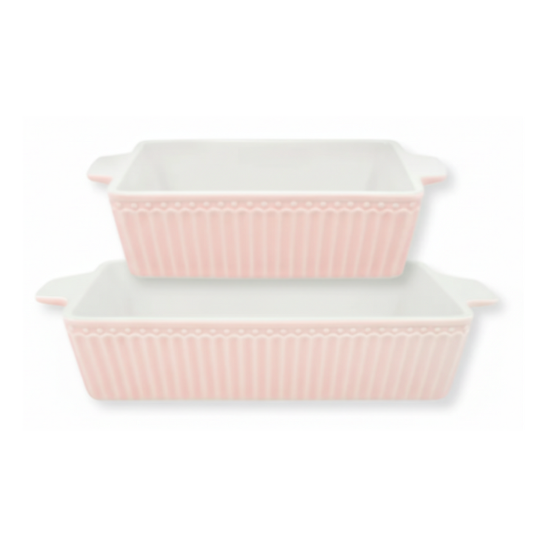 GreenGate Auflaufformen Set Alice rosa aus Porzellan