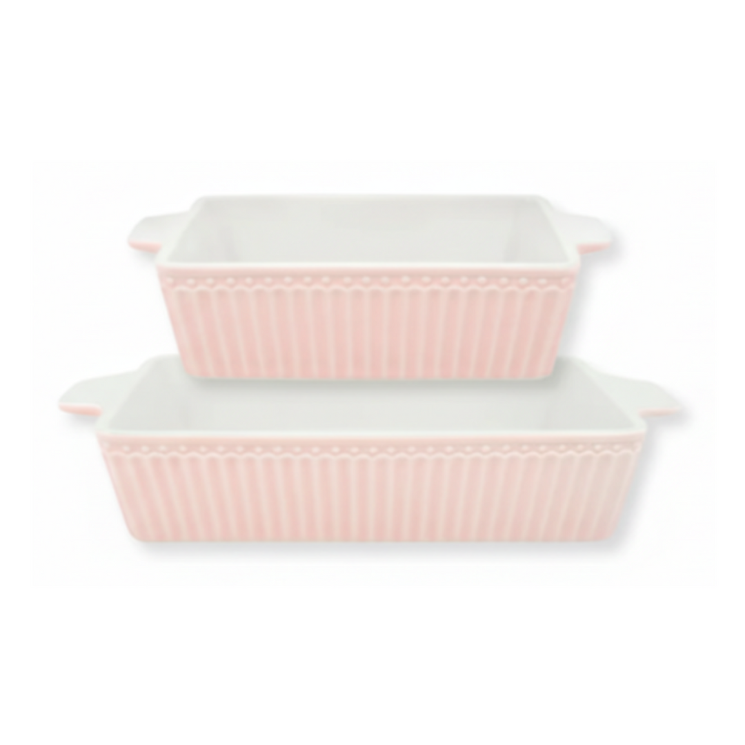 GreenGate Auflaufformen Set Alice rosa klein aus Porzellan