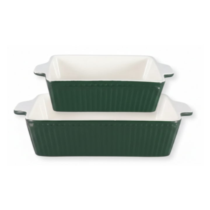 GreenGate Auflaufformen Set Alice dunkelgrün klein aus Porzellan