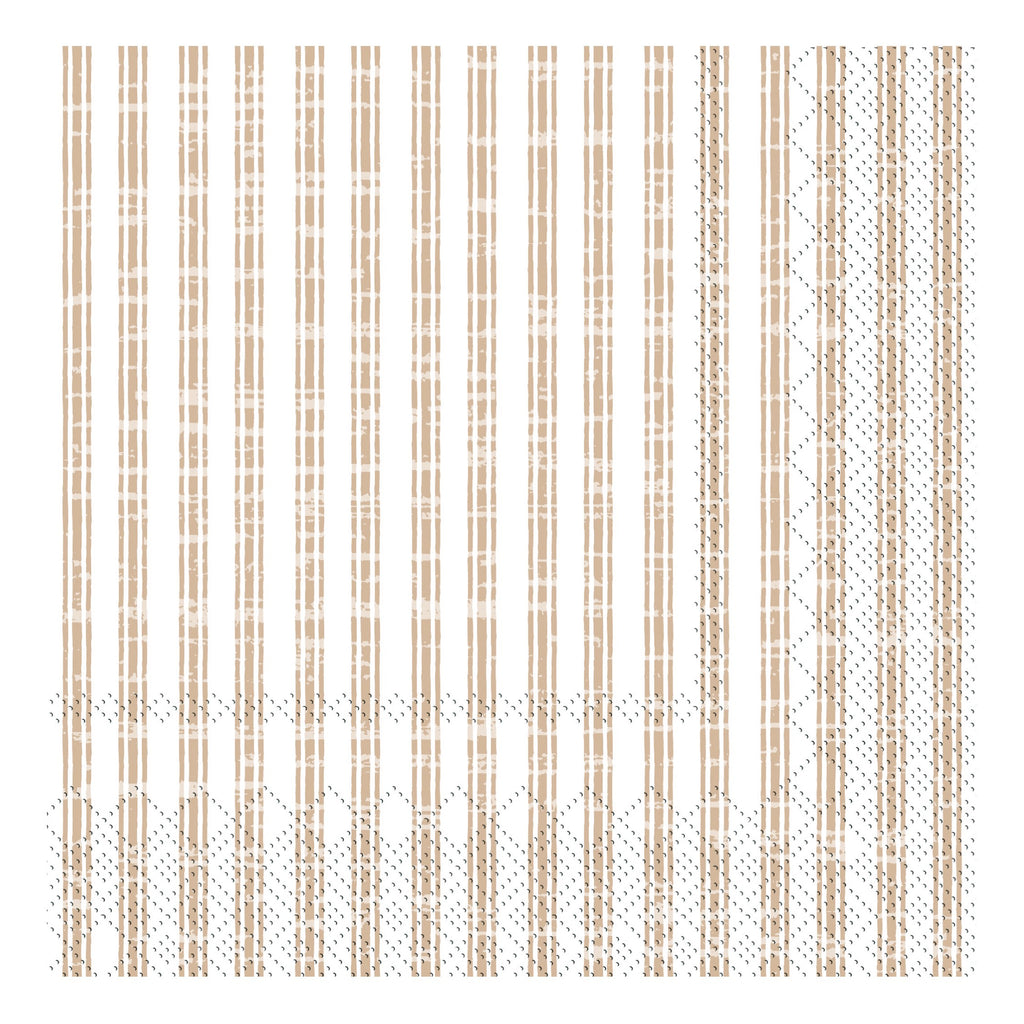 Papierservietten mit Streifen Beige (20 Stück/Packung)