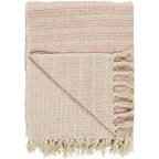 Plaid creme/hellrosa Streifenmuster