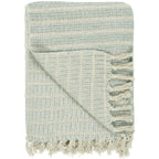 Plaid creme mit hellblau Streifenmuster