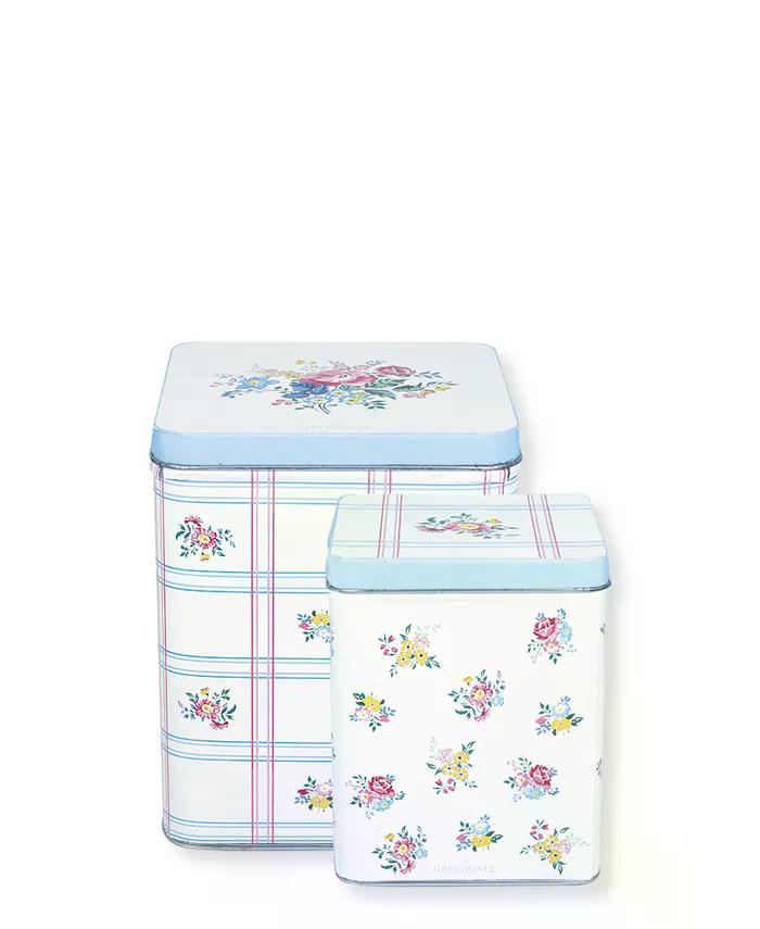 GreenGate Quadratische Dose Gaby weiß 2er-Set